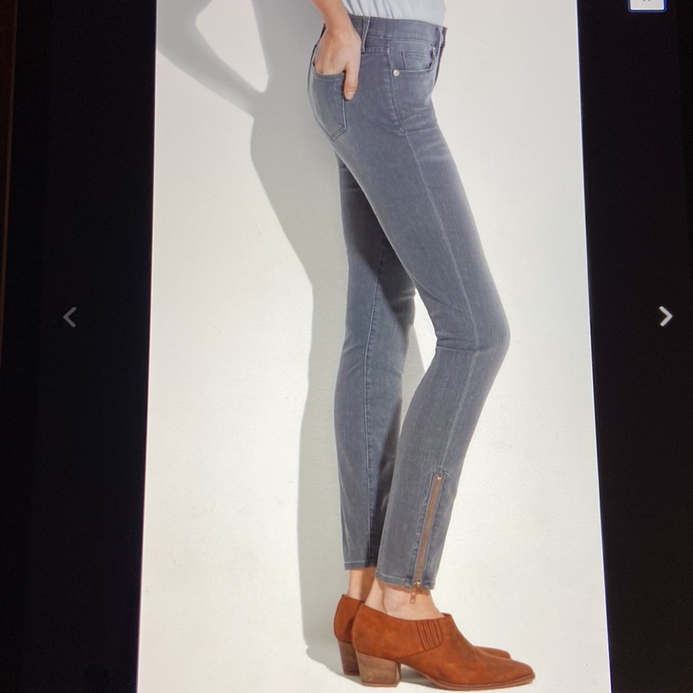 Madewell Grey Skinny Jeans, Ankle zippers, size 27